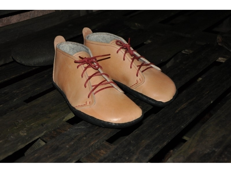 Bohošky NATUR zateplené- Barefoot členková topánka na mieru - dospelácke