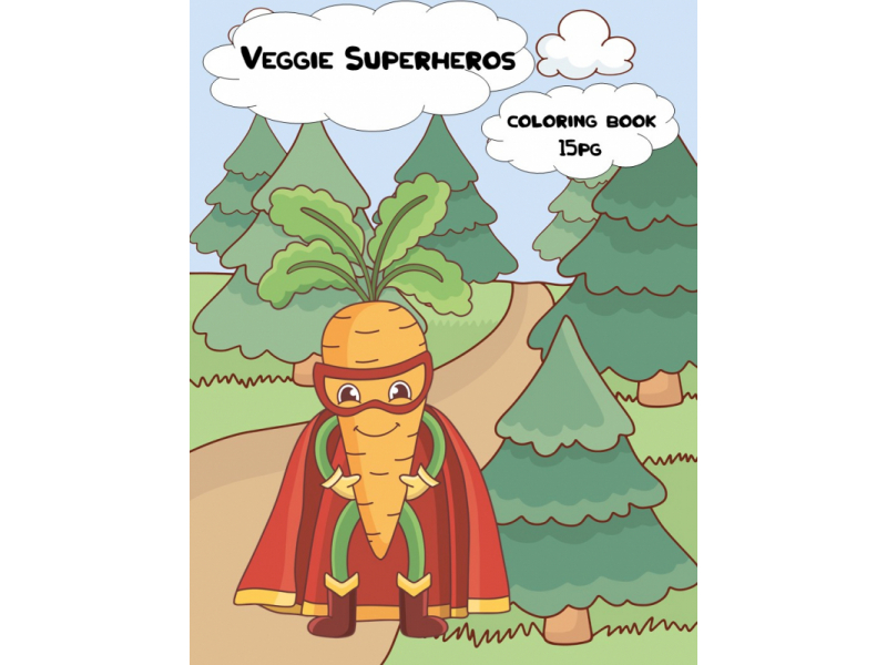 Veggie Superheroes -omaľovanky