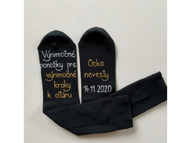 Maľované ponožky pre ocka nevesty