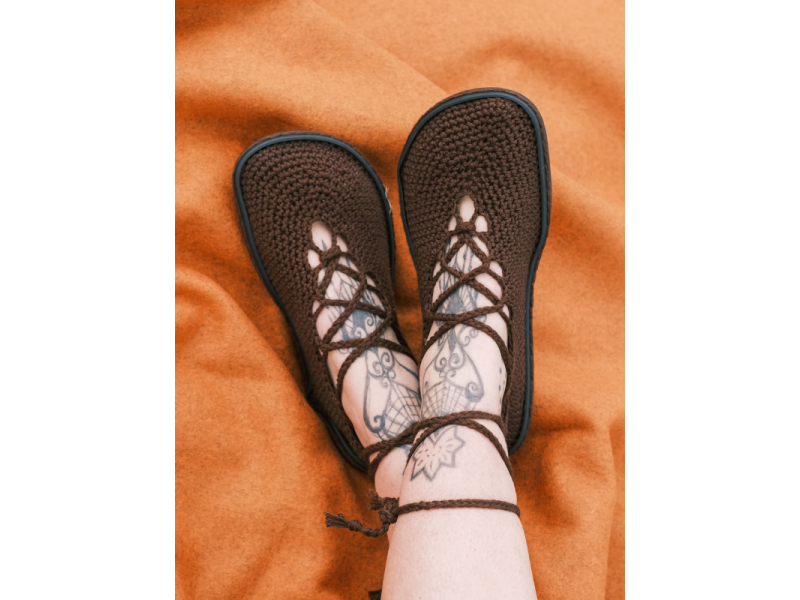 Háčkované barfoot sandále Zaježky