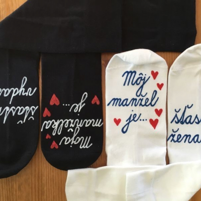 Originálne MAĽOVANÉ svadobné ponožky 