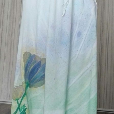 Letná maxi sukňa maľovaná