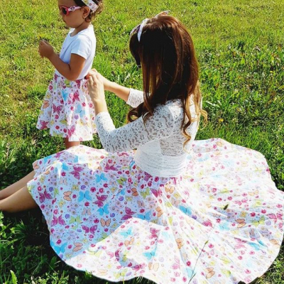 Detská kruhová sukňa Motýle
