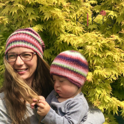 Obojstranná čiapka Perla - Set Mama a jej Dieťatko