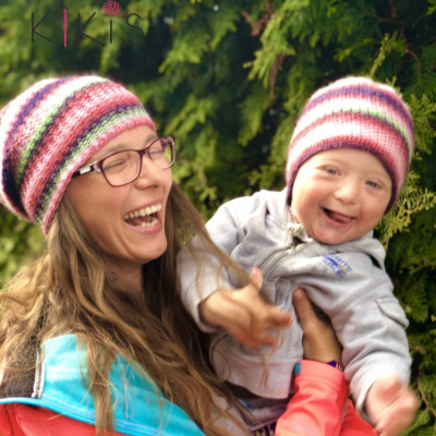 Obojstranná čiapka Perla - Set Mama a jej Dieťatko