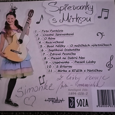 1. vlastné autorské CD - Spievanky s Mirkou