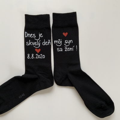 Maľované ponožky pre otca ženícha