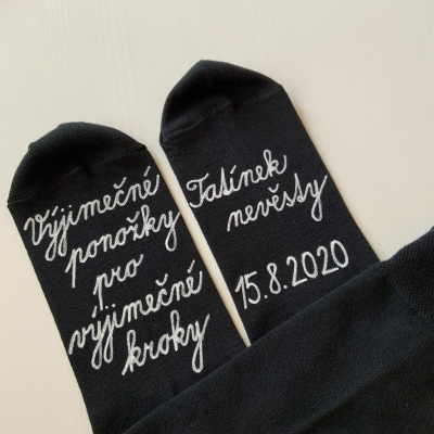 Maľované ponožky pre ženícha + otca nevesty + svedka (sada)