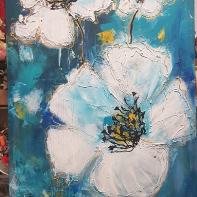 Obraz biele kvety