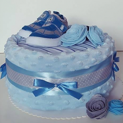 Plienková torta - modré papučky