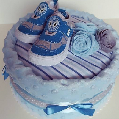 Plienková torta - modré papučky