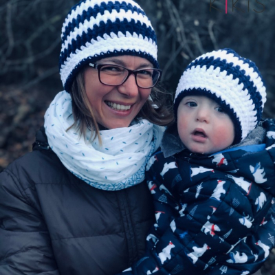 Mama a jej Dieťatko Zimná čiapka  - ZebyZebra