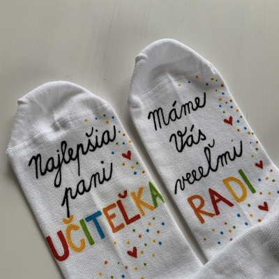 Maľované ponožky pre najlepšiu pani učiteľku ❤️ 7