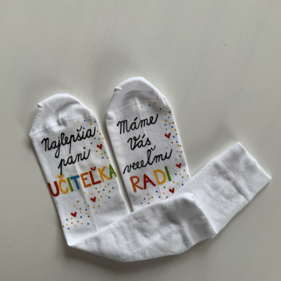 Maľované ponožky pre najlepšiu pani učiteľku ❤️ 7