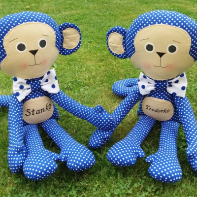 Veselá opička ( modrá kombinácia )