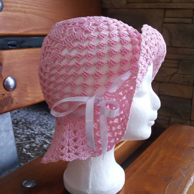 Dievčenský letný klobúčik - ružový