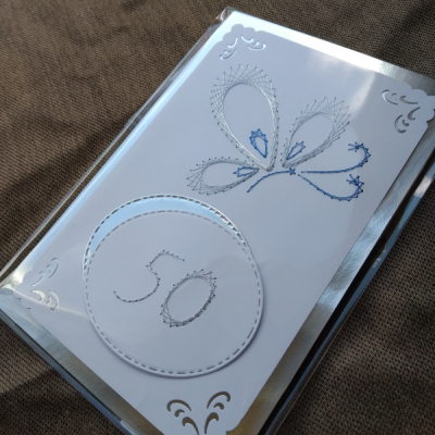 Magic card motýľ výročie strieborný