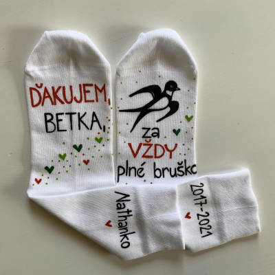 Maľované ponožky pre najlepšiu pani učiteľku ❤️