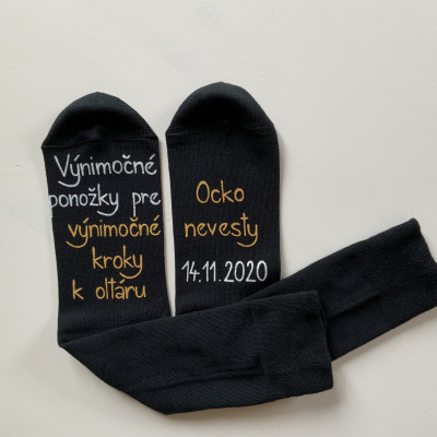 Maľované ponožky pre ocka nevesty