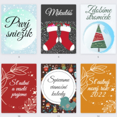 Vianočná edícia míľnikových kartičiek