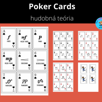 Hudobná teória - pokerové karty - flashcards.....