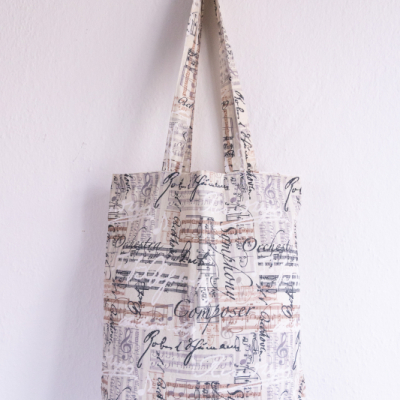 Bavlnená  taška (nielen) pre milovníčku hudby
