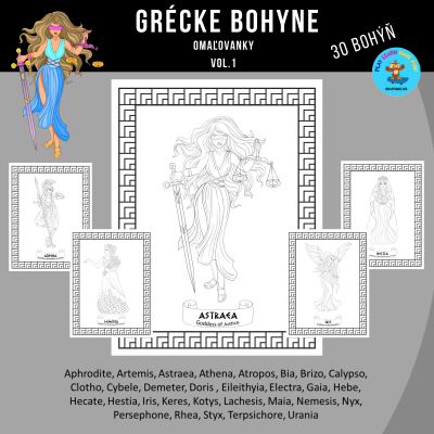 Grécke bohyne - omaľovanky - Vol.1