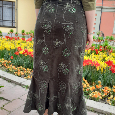 Darček pre babku - VÝPREDAJ - Menčestrová sukňa zelená