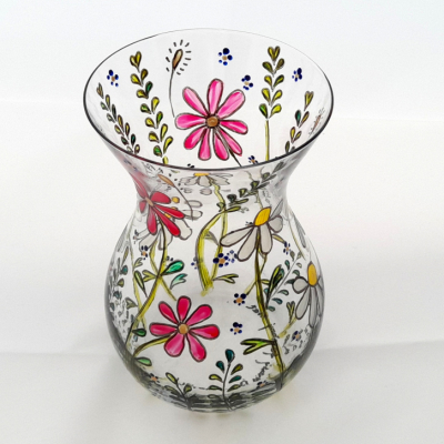 sklenená váza Rozkvitnutá 