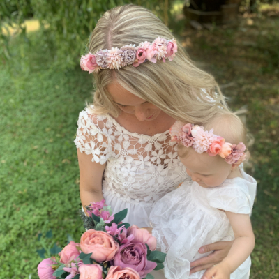 Kvetinové čelenky Mama a dcéra