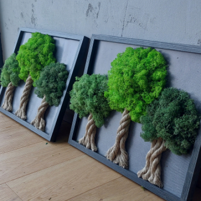 Séria 3 stromčekov v obraze 30x40cm 1ks