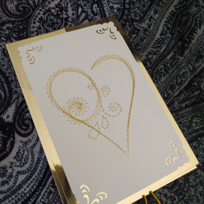 Dual card svadobný pár-srdce