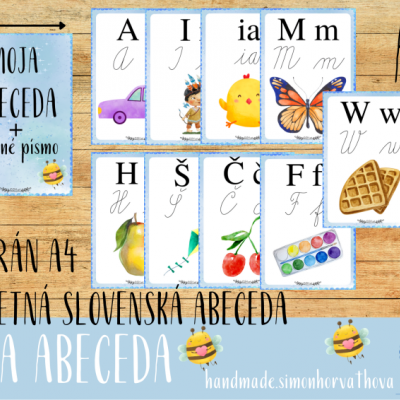 Abeceda - Kompletná Slovenská Abeceda, plagáty A4, písané písmo (Súbor PDF)