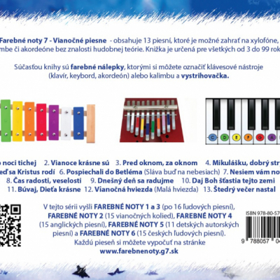 Farebné noty 7 - Vianočné piesne (klavír, xylofón) NOVINKA