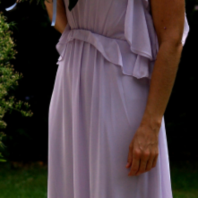 krásne ručne maľované svadobné šaty - lilac