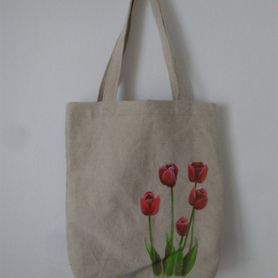 Nákupná taška s tulipánmi