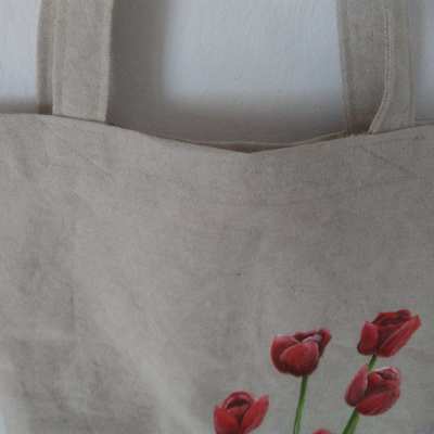 Nákupná taška s tulipánmi