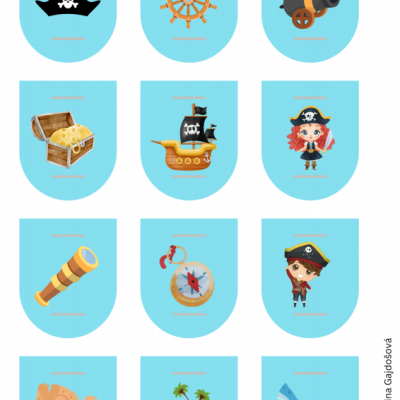 Set na pirátsku detskú oslavu (PDF dekorácie)