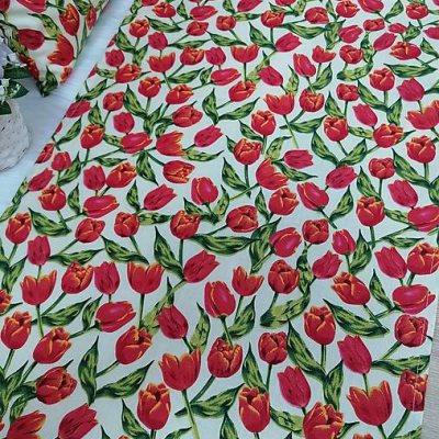 Štóla (Tulipány - krémový podklad 45 x 100 cm)