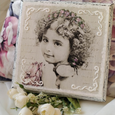 Obraz - Dievčatko s ružou