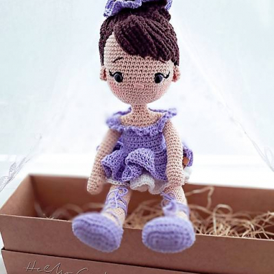 Háčkovaná handmade baletka bábika