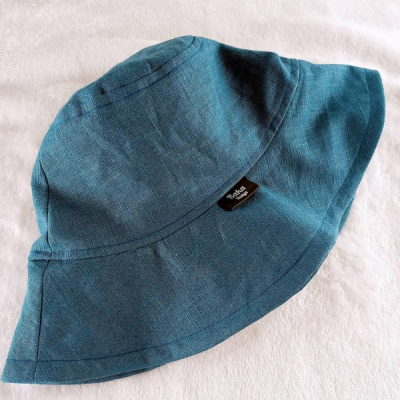 Ľanový klobúk Modrý