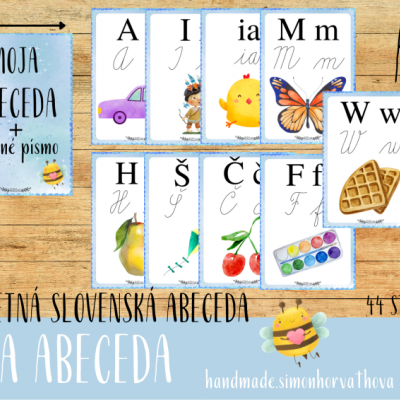 Abeceda - Kompletná Slovenská Abeceda, plagáty A4, písané písmo (Súbor PDF)