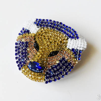 Handmade šitá korálková brošňa pre znamenie zverokruhu - býk