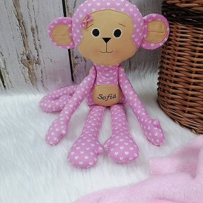 Veselá opička ( ružová kombinácia )