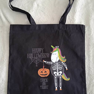 Hrubšia bavlnená nákupná taška s dlhými ušami Halloween 