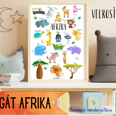 Afrika - vlastné ilustrácie - africké zvieratá PLAGÁT (súbor PDF)