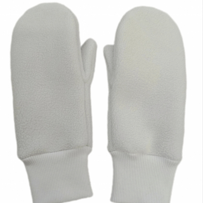 Dámske zimné rukavice palčiaky bielej farby 