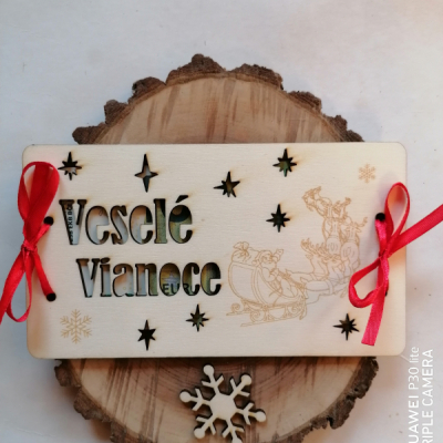 Vianočné drevené obálky na finančny dar  _sane 