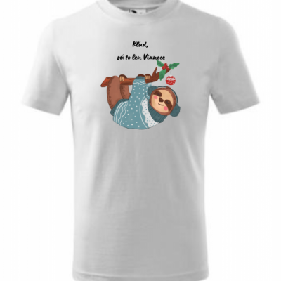 Detské tričko s potlačou Vianočný leňochod.